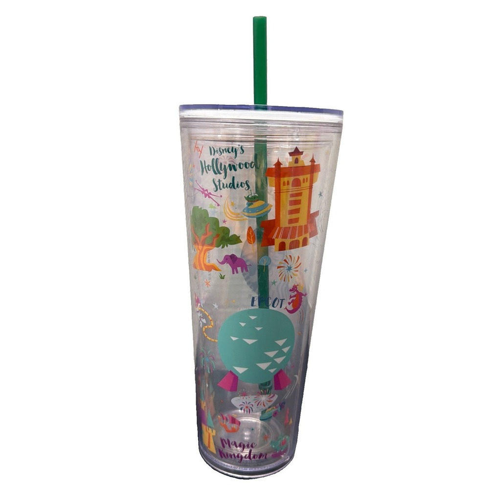 Starbucks Walt Disney World 4 Parks Tumbler W/ Lid & Straw 24 OZ Venti 2020